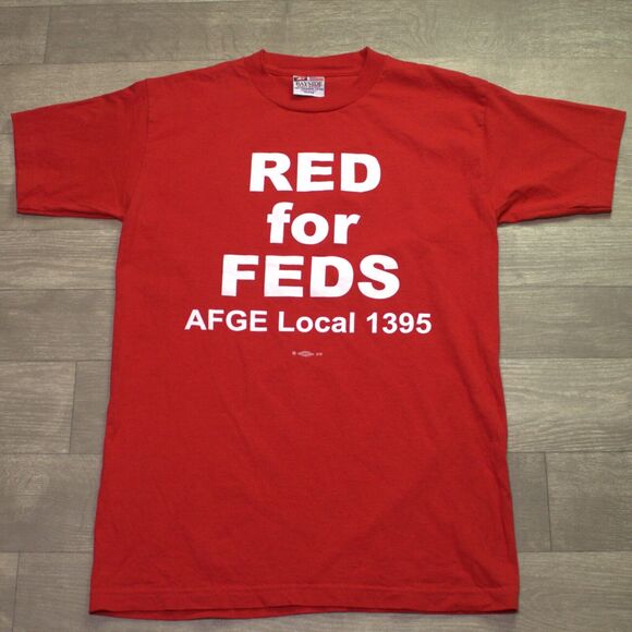 Vintage AFGE Local 1395 Union Bayside T-Shirt Sz Medium Usa - Picture 2 of 3